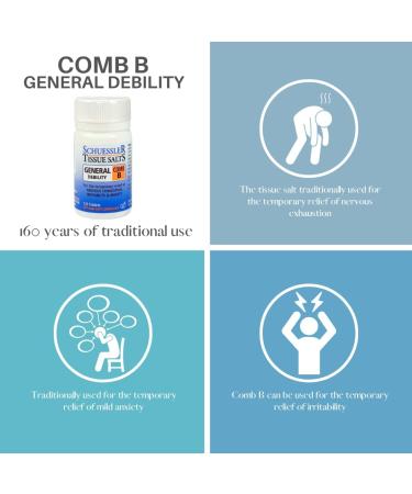 Martin & Pleasance - Schuessler Tissue Salts General Debility Comb B 125 Tablets - Tradionally Used for the Relief of Nervous Exhaustion Irritability and Mild Anxiety - Buy Online on GoSupps.com