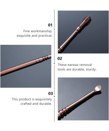 5pc Spring Earpicks Wax Curette Set - Stainless Steel Ear Cleaner for Adults | Comfortable and Sturdy Earwax Remover with Simple End Design - Buy Online on GoSupps.com