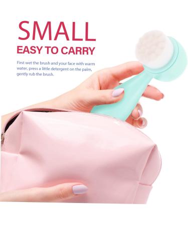 Housoutil Silicone Face Face Wash Silicone Facial Cleansing Brush Cleansing Facial Body Brush Home Accessory Face Cleaners Handle Silica Gel Pores 12x4.5cm Green - Buy Online on GoSupps.com