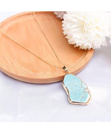 JEVLUH Raw Turquoise Choker Necklace | Boho Coral Stone Statement Jewelry | Irregular Shape Design - Buy Online on GoSupps.com