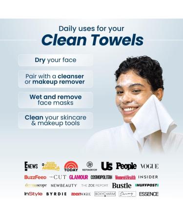 Buy Clean Skin Club Clean Towels XL | USDA-Certified Bio-Based Disposable Facial Cloths | 200 Count | Dermatologist Approved Makeup Removal Towels | Save 15% - Buy Online on GoSupps.com