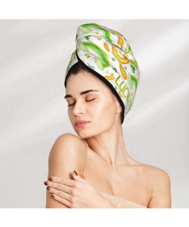 Quick-Dry Hair Towel Wrap | Buttoned Towel Turban for Effortless Hair Drying | Perfect for St. Patrick's Day - Buy Online on GoSupps.com