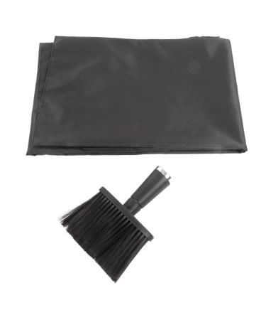 Barber Cape Kit Black Hair Cutting Cape with Neck Duster Brush for Salon Adults Hair Styling FIT Neck Round Neck Skin Friendly Edge Sewing