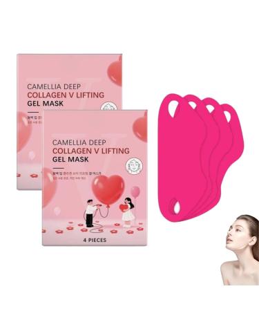 Masque Visage V Liftant R Utilisable Masque Gaine Visage Anti Double Menton Masque Lifting Visage Double Menton Masque Visage V Line Effet Lifting liminer L'affaissement De La Peau (2PC)