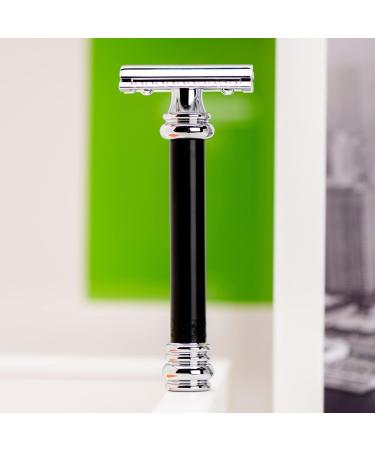 Mercury Razor Hobel Barber Pole Gloss Chrome 38B - Two-Part Closed Comb Razor for Wet Shaving | Brass Handle | Made in Germany - Buy Online on GoSupps.com