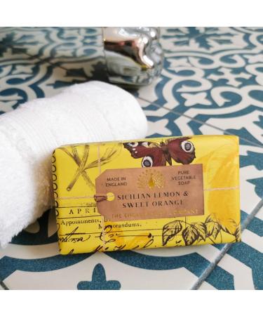 The English Soap Company Sicilian Lemon & Sweet Orange Soap Bar 190g - Anniversary Collection - Buy Online on GoSupps.com