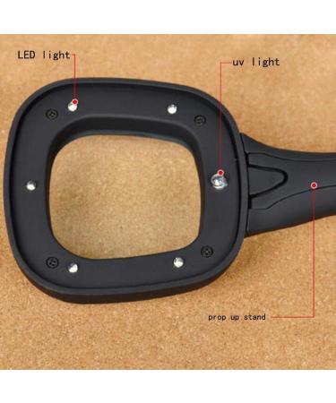 Magnifying Glass Optical Glass Lens 4X Magnification 5 LED Lights 1 Uv Lamp Portable Reading Magnifier Good Times - Buy Online on GoSupps.com