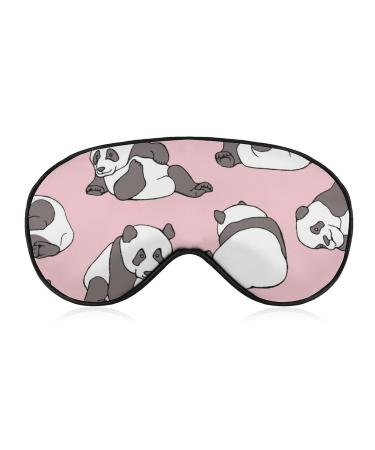 Panda Pink Pattern Sleep Mask Eye Cover for Sleeping Blindfold with Adjustable Strap Blocks Light Night Travel Nap for Men Women