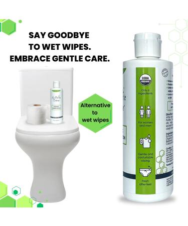 La Petite French Premium Wiping Lotion - Organic Flushable Skin Cleanser & Moisturizer (8 oz) - Eco-Friendly Alternative to Wet Wipes for a Better Bathroom Experience - Buy Online on GoSupps.com