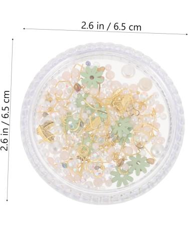 Housoutil 1 Box Nail Art Accessories Nail Decoration Manicure Studs Embellishment Nail Art Decorations Artificiales Para Trendy Decor Nail Stickers DIY Nail Supplies Alloy Japanese 6.5X6.5X1cm Green - Buy Online on GoSupps.com