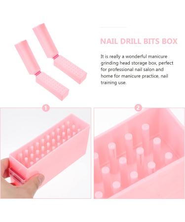 Lurrose Box grinding head storage box Nail Manicure supplies professional nail kit nail care kit manicure pedicure kit Nail Drill Holder Nail Bit Holder nail art tools shell Multiple slots - Buy Online on GoSupps.com