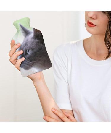Gray Cat Hot Water Bottle | Plush Cover Bed Warmer for Adults & Children - 26.5x15.3cm | International Shipping - Buy Online on GoSupps.com