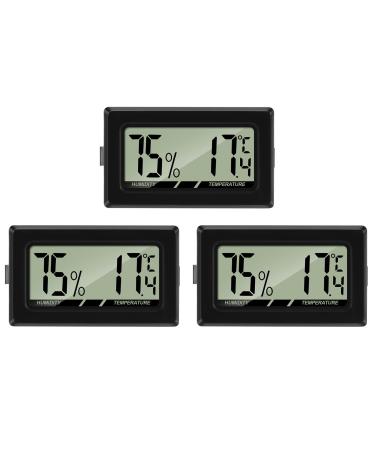 Thlevel Mini LCD Digital Thermometer Hygrometer Temperature Humidity Tester for Refrigerator Indoor (3PCS)