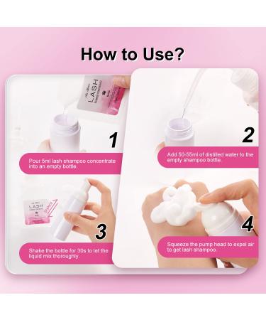 Lash Shampoo Concentrate 5ml x 5 - Non-Irritating Lash Cleanser for Extensions | Prolong Lash Care | Rose Scent | Salon Quality Eyelash Cleaning - Buy Online on GoSupps.com