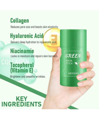 VoH Trade Green Green Tea 2 pieces Green Mask Stick cleansing mask stick clay stick deep cleansing smearing mask control oil for moisturizing nourishing skin reducing blackheads - Buy Online on GoSupps.com