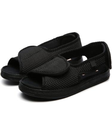 Adjustable Open Toe Diabetic Shoes for Men - Warm & Comfy - Size 8 Black - Buy Online on GoSupps.com