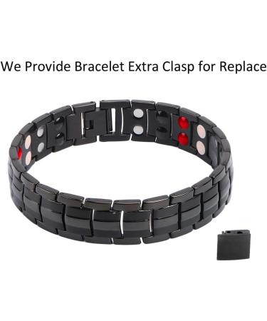 Mens Magnetic Bracelet Titanium Steel Elegant Wide Sleek Wistband for Relief Pain with Adjusting Tool and Gift Box - Buy Online on GoSupps.com