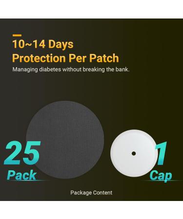 Amolyfe Dexcom G7 Adhesive Patches 25-Pack - Waterproof CGM Libre 1/2 and Dexcom G7 Sensor Covers - Long-Lasting and Breathable Protection for 10-14 Days - Reusable Bump-Proof Cap - (Blk) - Buy Online on GoSupps.com