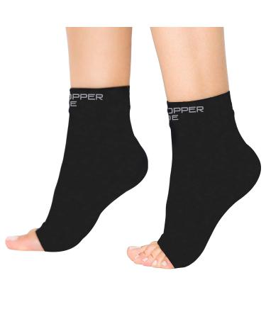 Copper Joe Ankle Brace Compression Sleeve with Heel Pain Relief  Foot Brace  Ankle Wrap Support With Foot Arch Recovery Support For Plantar Fasciitis Socks  Sprained Ankle  For Men & Women(1 Pair)(Medium)