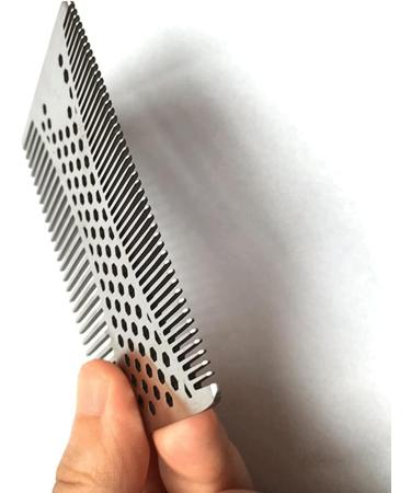 Comb Stainless Steel Beard Comb Stainless Steel Men Beard Comb Credit Card Size Easy to Carry Beard Straightener wooden comb - Buy Online on GoSupps.com