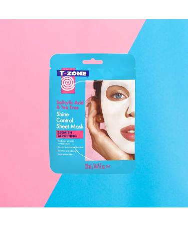 T-Zone Salicylic Acid & Tea Tree Shine Control Sheet Mask - Antibacterial Tea Tree and Exfoliating Salicylic Acid - Reduces Excess Oil Promotes Clear Complexion 20ml - Buy Online on GoSupps.com