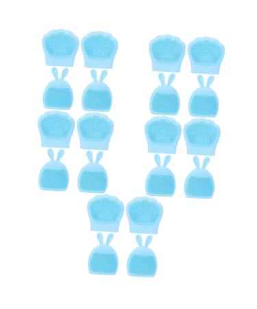 FOMIYES 20 Pcs Rabbit Ears Facial Brush Manual Facial Cleansing Brush Face Lotion for Women Exfoliator Brush Handheld Massager Face Massage Brush Miss Silica Gel Cleansing Tool Household Light Bluex5pcs 7.5x7.5cmx5pcs