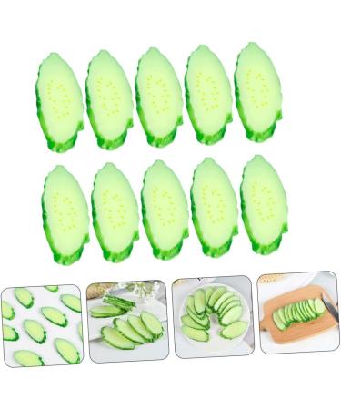 TOYANDONA 10pcs Simulation Cucumber Slice Simulation Green Cucumber Decorative Foam Fruit Realistic Fruit Fake Cheese Fake Cucumber Fake Pineapple Child Fake Vegetables Vegetable Slices Pvc - Buy Online on GoSupps.com