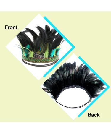 Aukmla Green Peacock Feather Fascinator Headpiece for Party - Crown Headdress Costume Headband - Buy Online on GoSupps.com