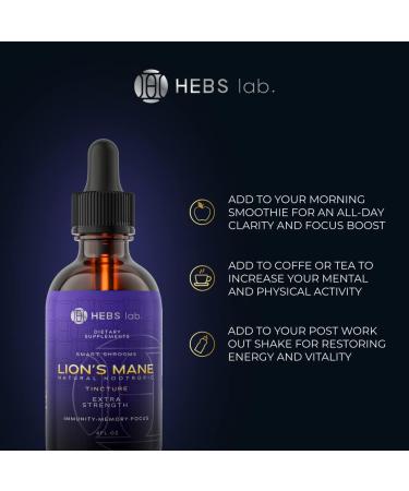 Organic Lions Mane Mushroom Extract - Brain Supplement for Memory & Immune Defense - 4 Fl Oz - Made in USA - Buy Online on GoSupps.com