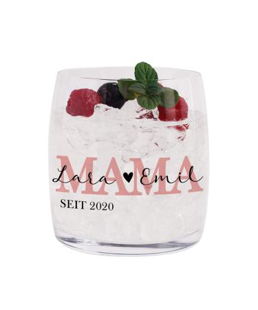 Herz & Heim drinking glass with the children's names printed on it - gift for moms
