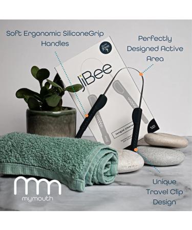 JiBee Tongue Cleaner & Scraper by MyMouth - Stainless Steel with Silicone Handle - Fight Bad Breath | International Shipping Available - Buy Online on GoSupps.com