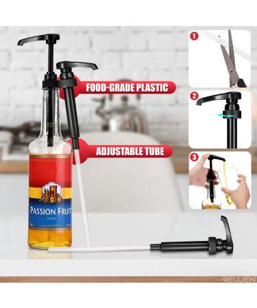 Black Pump Syrup Dispenser Set - 4 Pcs Coffee Creamer, Milk, Juice, and Soda Can Pump for Gallon Bottles - Reluen - Buy Online on GoSupps.com