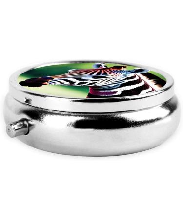 Zebra & Giraffe Round Pill Box | Lightweight Moisture-Proof Portable for Emergency Meds & Fish Oil - One Size - Buy Online on GoSupps.com