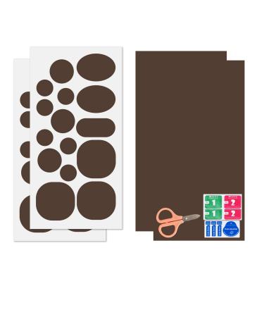 Down Jacket Repair Patches, 30 Pieces+2 Set Self-Adhesive Waterproof Lightweight Polyester Repair for Clothing Down Jacket Tearing Bags Umbrella Holes (Dark Brown)