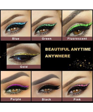 4 Pairs Reusable Glitter Eyelash Stickers & Eyeliner - Smokey Eye Makeup Tool - Blue Self-Adhesive Invisible Eyelid Strap - Buy Online on GoSupps.com