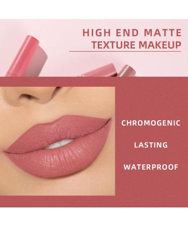3Pcs Nude Matte Lipstick Set - Velvet Smooth Crayon Lip Stain & Long-Lasting Nourishing Lip Tint - Non-Stick Cup Lip Gloss for Women Makeup (Set D - Buy Online on GoSupps.com