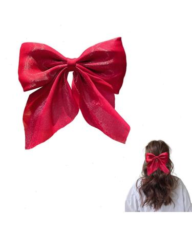 Big Hair Bows for Women Girls Coquette Bows Alligator Hair Clip Duckbill Barrette Simple Solid Color Bow Hair Clip French Style Bow for Girl Hair Accessories #08