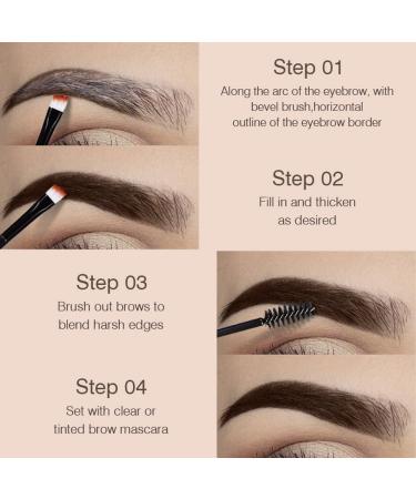 2 Pcs Waterproof Thickening Brow Mascara for Dark Hair | High Color Rendering Brow Gel with Eyebrow Brush | 48H Semi-Permanent Tinted - Dark Brown - Buy Online on GoSupps.com