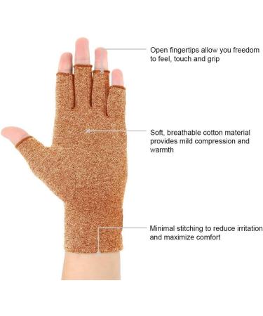 2 Pairs Arthritis Gloves for Pain Relief | Compression & Warmth for Joint Support | Carpal Tunnel Rheumatoid Arthritis RSI - Size S Brown - Buy Online on GoSupps.com