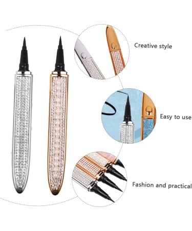 SKISUNO 2pcs Diamond Eyeliner Elf Eyeliner Rhinestone Eyeliner Waterproof Liquid Eyeliner Rose Gold Plated Assorted Color - Buy Online on GoSupps.com