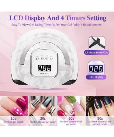 248W UV LED Nail Lamp - Upgrade 60 Led Beads, LCD Display, Auto Sensor, 4 Timer Settings - Professional Gel Curing Lamp for Home Salon - White - Buy Online on GoSupps.com