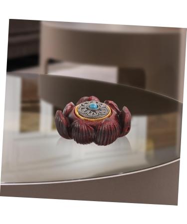 Miniature Lotus Figure Massager Rollerball | Homsfou Auto-Decor Hand Exercise Plate | Vintage B ro Decoration | 3.2x2.7cm Wooden Ornament - Buy Online on GoSupps.com