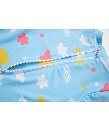 BONVERANO Baby Girls Long-Sleeve Zipper Swimsuit | UPF 50+ Sun Protection | 18-24 Months - Buy Online on GoSupps.com