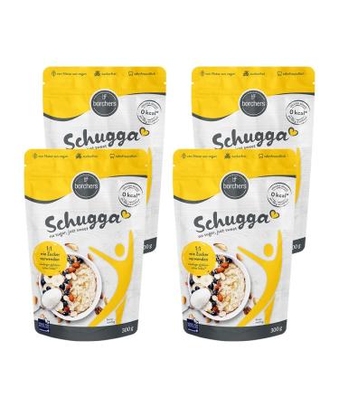 4x Borchers Schugga 300g |No Sugar Just Sweet |Erythritus with sucralose |Crystalline sprinkle feet |Sugar alternative |Sweet agent |4x 300g bag