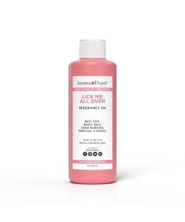 Aroma Depot 16oz. Lick Me All Over Fragrance Oil I Perfume I Skin Oil I Scented Oil. Can be Used for Candles Bath Bombs Body Butter Creams and lotions. Works for diffusers Burners or heaters.