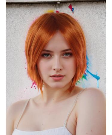 Prettyland Orange-Red Copper-Red Medium-Length Wig for Ladies & Men - C622 Stage Pony Style - Buy Online on GoSupps.com