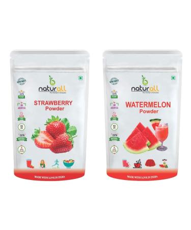 NIGHT Fruit Powder Combo Pack of 2 Strawberry Powder & Watermelon Powder Dry no added sugars and preservatives 100 GM each 200 GM
