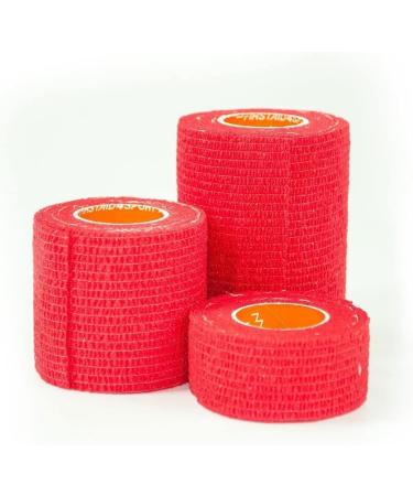 Latex-Free Cohesive Bandage 2.5cm x 4.5m Red - First Aid 4 Sport - 1 Roll - Buy Online on GoSupps.com
