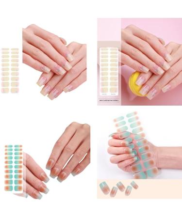 Bottone Semi Cured Gels Nails Stickers Light Required Nails Polish Strips Gels Nail Strips Nails Decortions for Party Wedding Style5 - Buy Online on GoSupps.com
