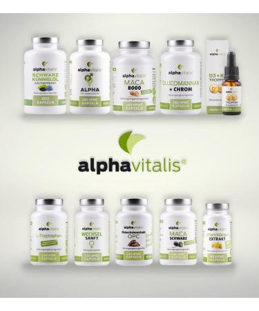 Buy Alphavitalis Maca 8000 Capsules - High-Dose Vegan 180 Capsules - 20:1 Maca Root Extract - Premium Quality German Production - Lab Tested 8000mg per Capsule - Buy Online on GoSupps.com